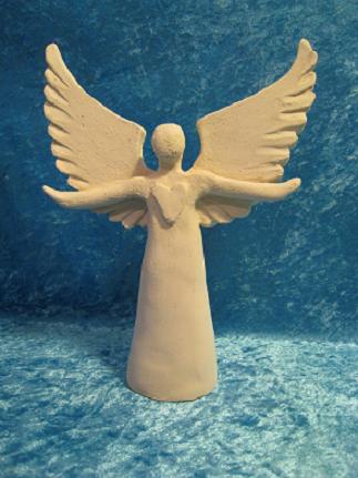 clay angel sculpture